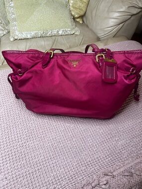 Prada Tessuto Nylon & Saffiano Tote Bag